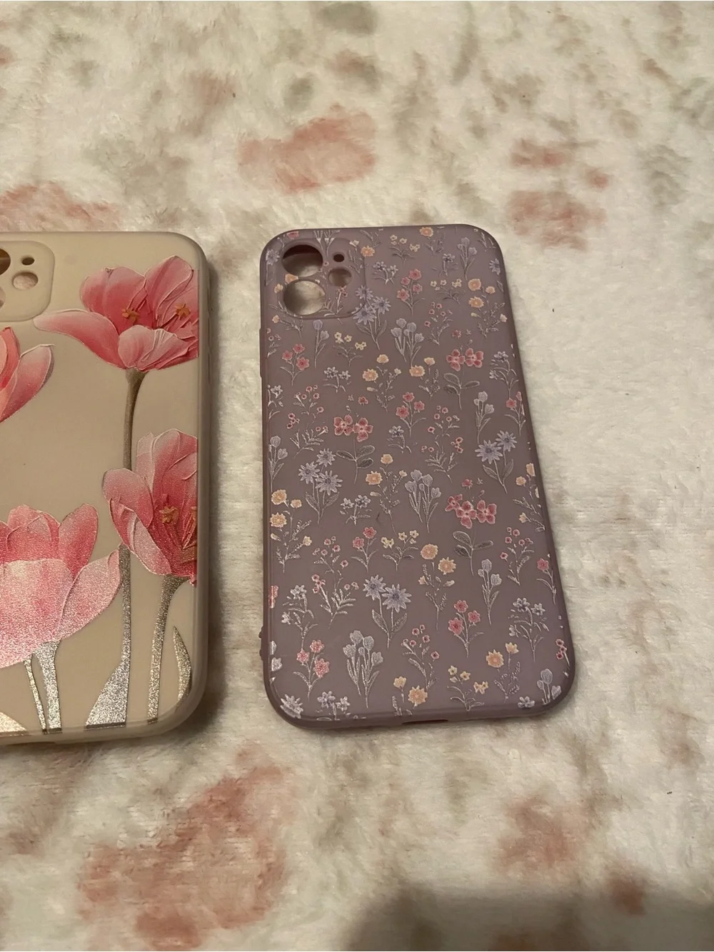 iPhone 11 Lot of 3 Floral Cases - Blue, Cream, Purple Bundle Cute Girly